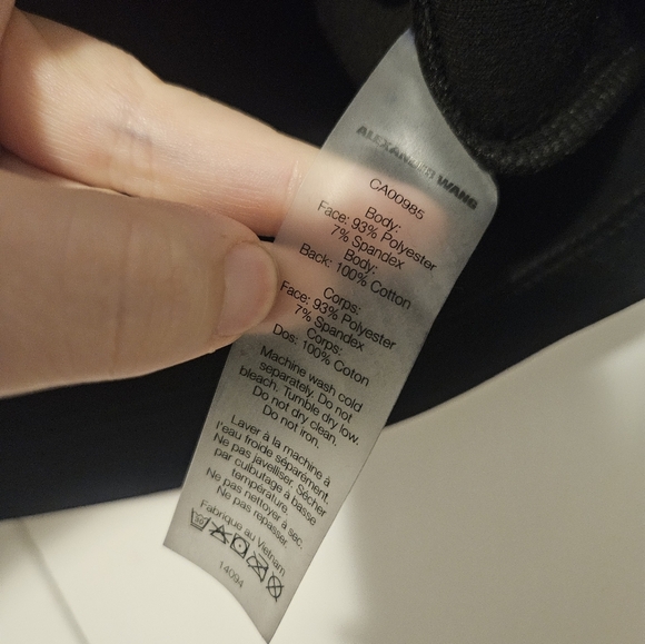 Alexander Wang Black Short Sleeve Scuba Neoprene Cropped Tee Large - Picture 3 of 4